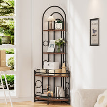 Load image into Gallery viewer, 4-Tier Corner Bookshelf, Modern Style, Plant Stand with Metal Frame