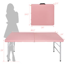 Load image into Gallery viewer, 4ft Pink Portable Folding Table Indoor&Outdoor Maximum Weight 135KG Foldable Table for Camping
