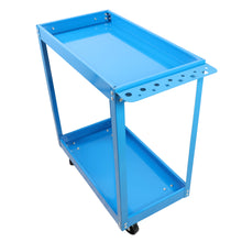 Load image into Gallery viewer, Tool Cart on Wheels, Heavy Duty Steel Utility Cart w/Lockable Wheels, 400 LBS Capacity Industrial Service Cart for Garage, Warehouse, Workshop (Two-layer Bright Blue)