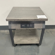 Load image into Gallery viewer, Side Table with Charging Station, Set of 2 End Tables with USB Ports and Sockets, Bedside Tables in Living Room, Bedroom, Dark Grey,17.32'' W x 17.32'' D x 21.65'' H.