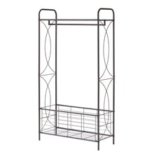 Load image into Gallery viewer, Freestanding Garment Rack, Open-Style Wardrobe, Hanging Rail with Metal Basket, and Heavy-Duty Metal Clothes Rack,Bathroom Storage Shelves