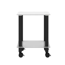 Load image into Gallery viewer, 1-Piece White+Black Side Table , 2-Tier Space End Table ,Modern Night Stand, Sofa table, Side Table with Storage Shelve