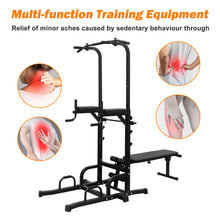 Load image into Gallery viewer, Power Tower with Bench Pull Up Bar Dip Station Adjustable Height Dip Stand Heavy Duty Multi-Function Fitness Rack