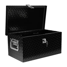 Load image into Gallery viewer, 20 Inch Black Aluminum Tool long Box Tread Flat box for Truck Car Outdoor Trailer Pickup Underbody RV ATV Storage Tools Organizer with Lock Side Handle and Keys (20.1"×11.8"×9.3")