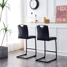 Load image into Gallery viewer, Black PU Chair Barstool Dining Counter Height Chair Set of 2