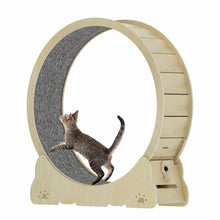 Load image into Gallery viewer, Large Cat Exercise Wheel 40 Inch, Solid Wood Cat Wheel Exerciser for Indoor Cats, Safety Cat Treadmill with Lock & Minimized Gap Design