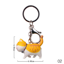 Load image into Gallery viewer, Car Cartoon Cat Pendant Key Rings Kitten Cat Key Chain Shake Head Car Bag Keychains Creative Gift