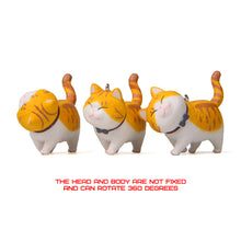 Load image into Gallery viewer, Car Cartoon Cat Pendant Key Rings Kitten Cat Key Chain Shake Head Car Bag Keychains Creative Gift