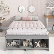 Load image into Gallery viewer, Full Size Bed with Storage Case, 2 Storage drawers, Lengthwise Support Slat,Grey