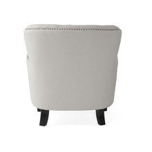 Load image into Gallery viewer, Contemporary Light Grey Fabric Club Chair and Ottoman Set, Stylish Upholstered Armchair with Matching Ottoman, Ideal for Modern Living Room Comfort and Style