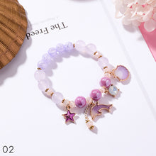 Load image into Gallery viewer, Sweet Ocean Vacation Style Dolphin Shell Pendant Crystal Beads Bracelet Women Girls Jewelry Gift