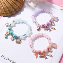 Load image into Gallery viewer, Sweet Ocean Vacation Style Dolphin Shell Pendant Crystal Beads Bracelet Women Girls Jewelry Gift