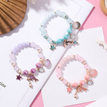 Load image into Gallery viewer, Sweet Ocean Vacation Style Dolphin Shell Pendant Crystal Beads Bracelet Women Girls Jewelry Gift