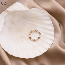 Load image into Gallery viewer, 1 PC Fashion Exquisite Sweet Colorful Crystal Pearl Ring Women Girls Jewelry Gift
