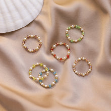 Load image into Gallery viewer, 1 PC Fashion Exquisite Sweet Colorful Crystal Pearl Ring Women Girls Jewelry Gift