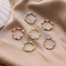 Load image into Gallery viewer, 1 PC Fashion Exquisite Sweet Colorful Crystal Pearl Ring Women Girls Jewelry Gift