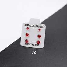 Load image into Gallery viewer, 3 Pairs/Set Simple Exquisite Elegant Zircon Anti Allergy Plastic Ear Studs Women Jewelry Gift
