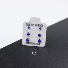 Load image into Gallery viewer, 3 Pairs/Set Simple Exquisite Elegant Zircon Anti Allergy Plastic Ear Studs Women Jewelry Gift