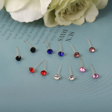 Load image into Gallery viewer, 3 Pairs/Set Simple Exquisite Elegant Zircon Anti Allergy Plastic Ear Studs Women Jewelry Gift