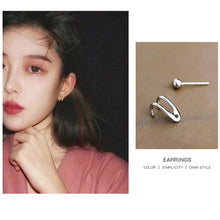 Load image into Gallery viewer, Fashion Simple Personality Double Hook 925 Silver Needle Ear Studs Women Jewelry Gift