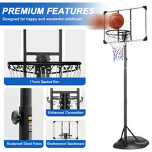 Load image into Gallery viewer, Portable Basketball Hoop System Stand Height Adjustable 7.5ft - 9.2ft with 32 Inch Backboard and Wheels for Youth Adults Indoor Outdoor Basketball Goal