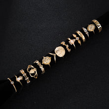 Load image into Gallery viewer, 15PCS/Set Fashion Vintage Head Gold Coin Cross Pattern Rings Women Jewelry Gift