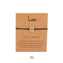 Load image into Gallery viewer, Fashion Personality Stainless Steel 12 Constellations Wax Rope Braided Bracelet Women Men Jewelry Gift