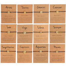 Load image into Gallery viewer, Fashion Personality Stainless Steel 12 Constellations Wax Rope Braided Bracelet Women Men Jewelry Gift