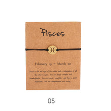 Load image into Gallery viewer, Fashion Personality Stainless Steel 12 Constellations Wax Rope Braided Bracelet Women Men Jewelry Gift