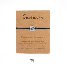 Load image into Gallery viewer, Fashion Personality Stainless Steel 12 Constellations Wax Rope Braided Bracelet Women Men Jewelry Gift