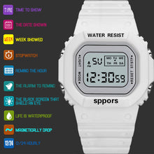 Load image into Gallery viewer, Fashion Creative Casual Square Dial Waterproof Luminous Alarm Clock For Children Student