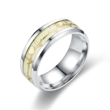 Load image into Gallery viewer, Fashion Creative Personality Stainless Steel Luminous Heartbeat Lovers Ring Jewelry Gift