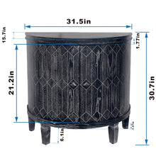 Load image into Gallery viewer, Accent Cabinet Modern Half-moon 2 Door Wooden Cabinet Storage Cabinet Solid Wood Veneer with Featuring Two-tier Storage, for Living Room, Hallway, Entryway and Dining Room, Painted in Black