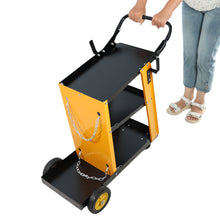Load image into Gallery viewer, Multi Function 3 tier Welding Cart. gas bottle and accessory storage.Welding Heavy Duty Cart for Tig Mig Welder and Plasma Cutter with Upgrade Handles and Increase Storage Space Tank Storage