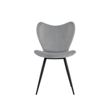 Load image into Gallery viewer, Dining chairs set of 2, Grey velvet Chair modern kitchen chair with metal leg