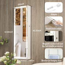 Load image into Gallery viewer, Fashion Simple Jewelry Storage Mirror Cabinet With LED Lights Can Be Hung On The Door Or Wall