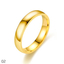 Load image into Gallery viewer, 1PC 4mm Fashion Simple Punk Stainless Steel Smooth Arc Ring For Women Men Jewelry Gift