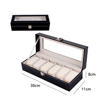 Load image into Gallery viewer, PU Leather 3/6 Slots Wrist Watch Display Storage Box Holder Organizer Windowed Case