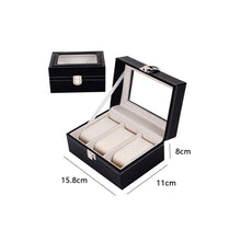 Load image into Gallery viewer, PU Leather 3/6 Slots Wrist Watch Display Storage Box Holder Organizer Windowed Case