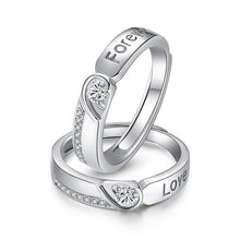 Load image into Gallery viewer, Fashion Simple Splicing Heart Shape Lovers Couple Promise Wedding Ring Valentine's Day Jewelry Gift