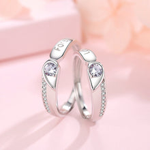 Load image into Gallery viewer, Fashion Simple Splicing Heart Shape Lovers Couple Promise Wedding Ring Valentine's Day Jewelry Gift