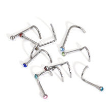 Load image into Gallery viewer, 10PCS/Pack 2mm Colorful Rhinestone Stainless Steel Nose Nail Body Piercing Accessories