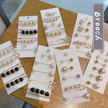 Load image into Gallery viewer, 1 Set Fashion Pearl Pin Brooch Collar Cardigan Brooch Straps Fixed Anti Slip Pin Gift For Women Girls