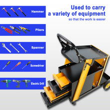Load image into Gallery viewer, Multi-function welder trolley, MIG TIG ARC plasma cutter storage tank with 2 safety chains, portable 4-drawer chest, weight 280 LBS