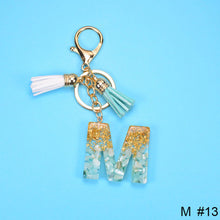 Load image into Gallery viewer, Women Fashion 26 Letters Resin Keychains Gold Foil Bag Pendant Charms Handbag Accessories Tassel Key Rings