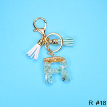 Load image into Gallery viewer, Women Fashion 26 Letters Resin Keychains Gold Foil Bag Pendant Charms Handbag Accessories Tassel Key Rings