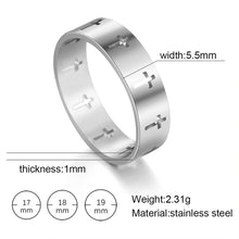 Load image into Gallery viewer, Fashion Simple Creative Hollow Cross Stainless Steel Couple Ring Jewelry Gift for Men Women