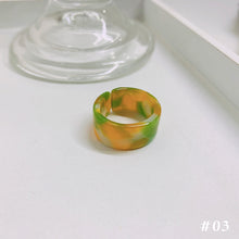 Load image into Gallery viewer, Korean Ins Style Popular Cool Adjustable Personality Resin Ring For Women Girls Jewelry Gift