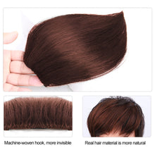 Load image into Gallery viewer, Clip in Hair Bangs for Men Short Straight Real Hair Wigs Bald Foreheads Natural Male Wig Heat Resistant Fiber Toupee