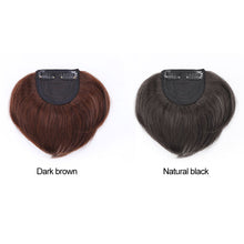 Load image into Gallery viewer, Clip in Hair Bangs for Men Short Straight Real Hair Wigs Bald Foreheads Natural Male Wig Heat Resistant Fiber Toupee